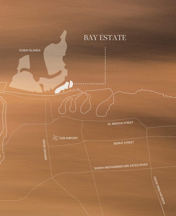 Bay Estate on the map of Dubai